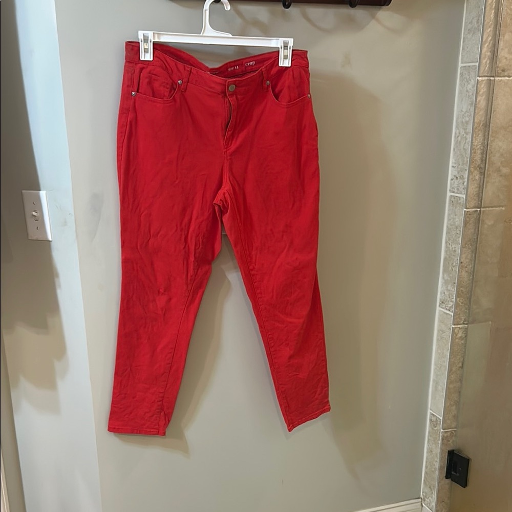 Crown & Ivy Red Straight Leg Jeans